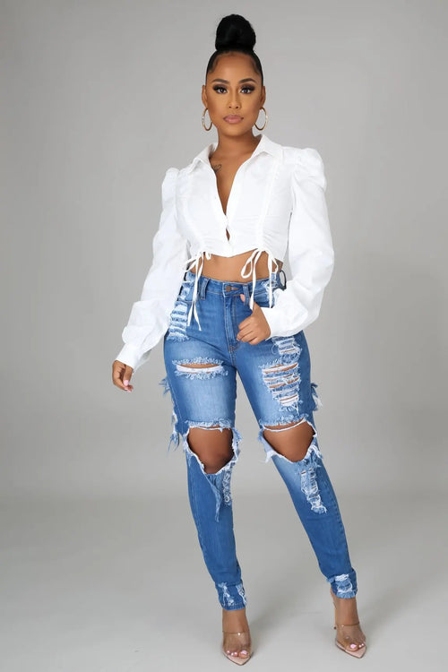 2024 Fashion Sexy Women's Ripped Destroy Denim Soft Good Stretch Light Blue Boyfriend Jeans Women